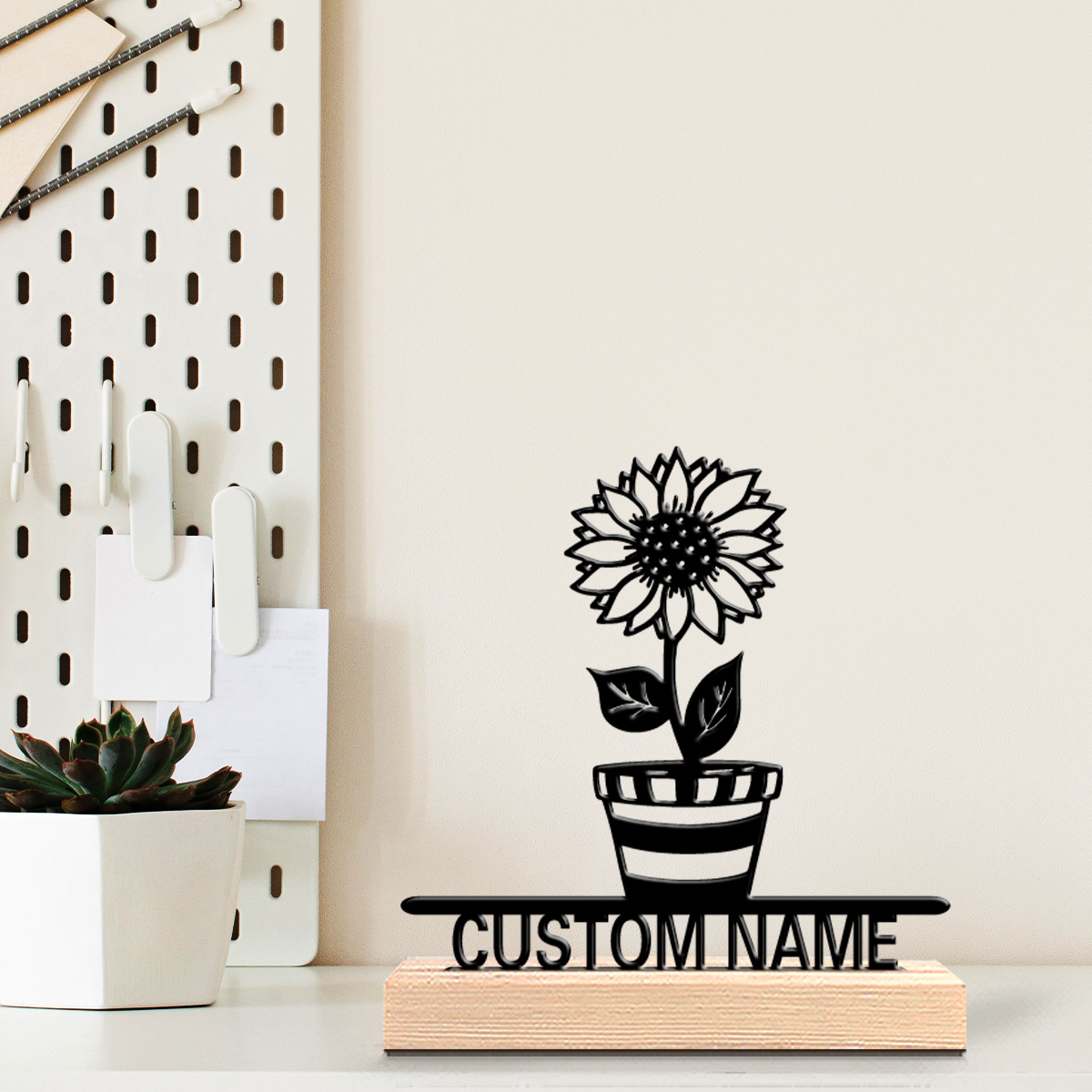 Art Craft Names - 1pc Simple flower Customized Name Metal