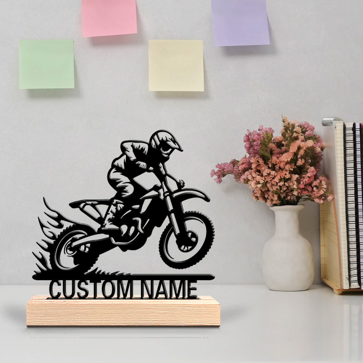 Art Craft Names - 1pc Simple Motorcyclist Custom Name Tin