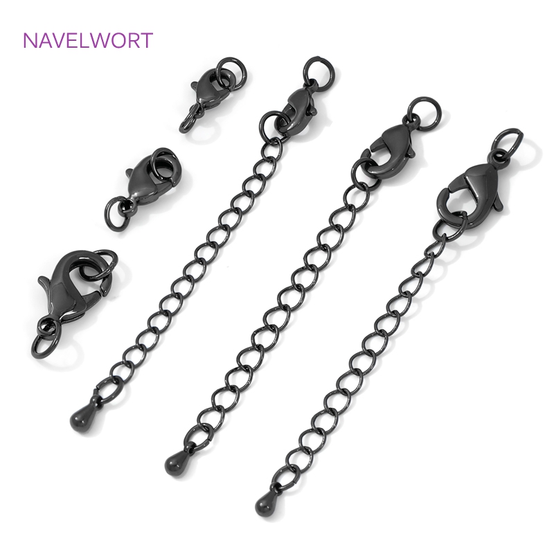 Art Craft Diy - Black Color Brass Lobster Clasp&Extender Chain,Clasp