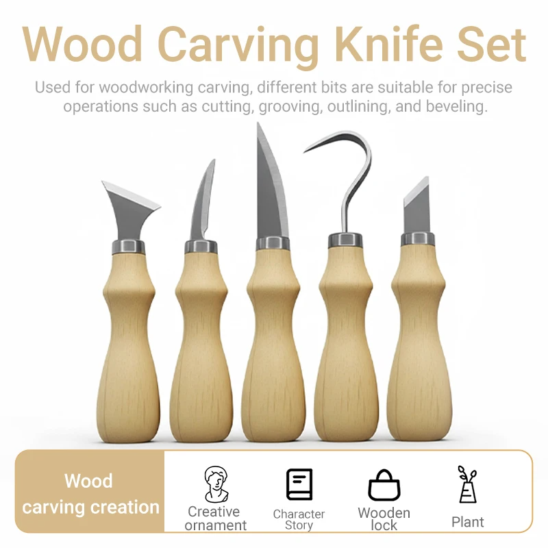 5Pcs Wood Carving Tools Set,Cu - Art Craft Knife recension och pris
