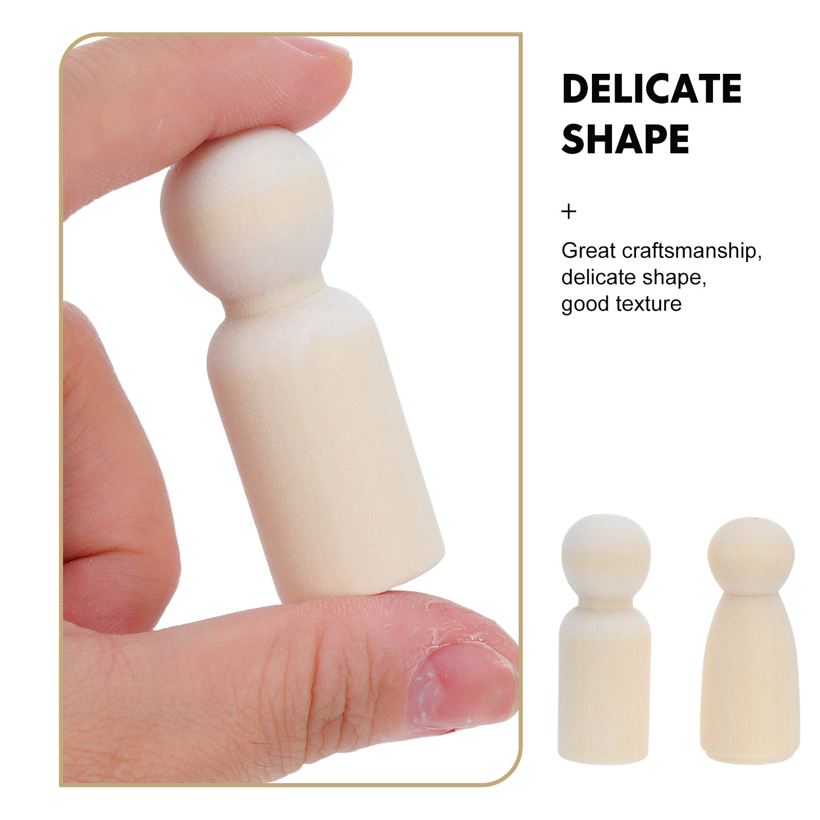 40Pcs Unpainted Wooden Peg Bla - Art Craft Diy recension och pris
