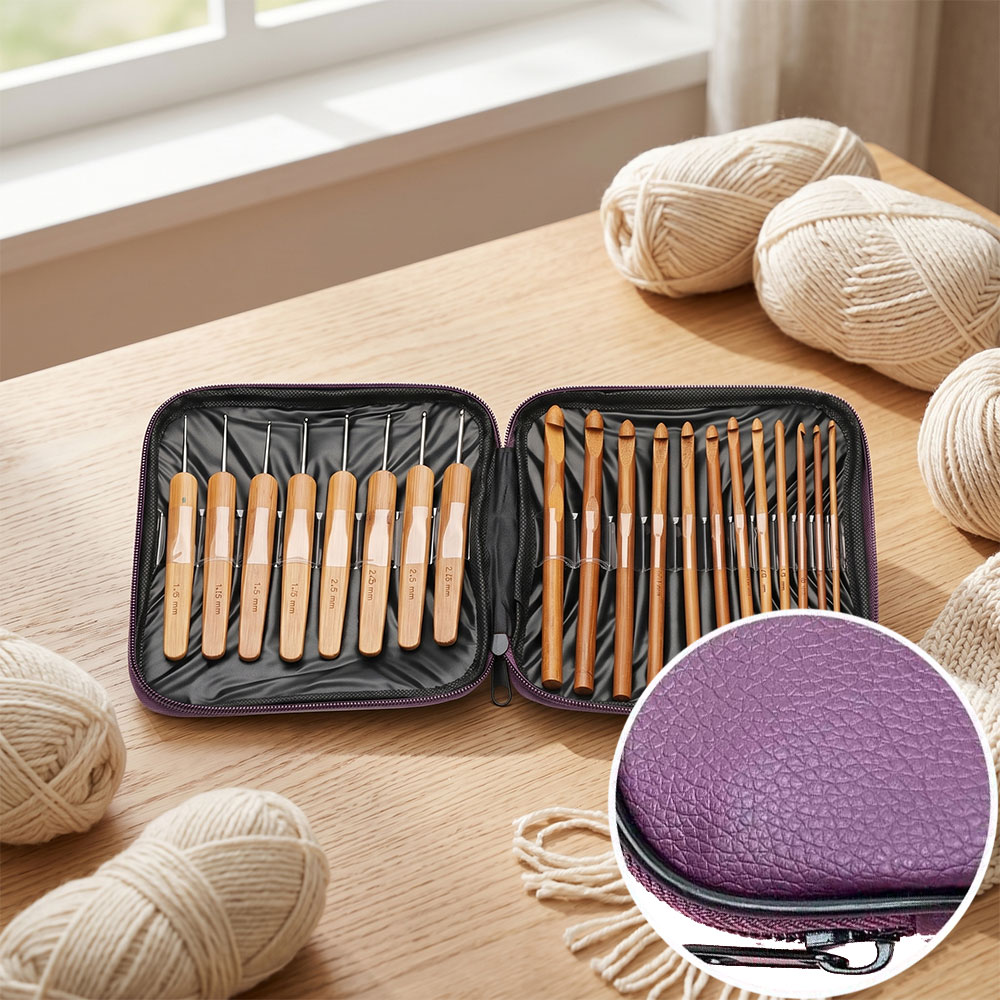 74pcs Bamboo Crochet Hooks Set - Art Craft Material recension och pris