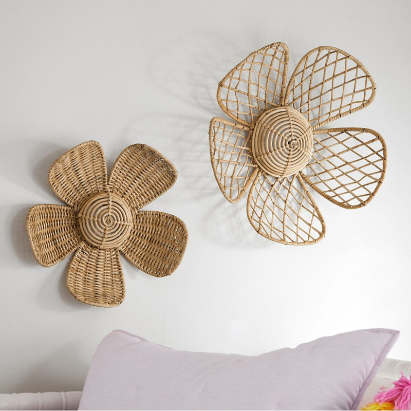 Nordic Woven Rattan Flower Wal - Art And Craft Photos recension och pris