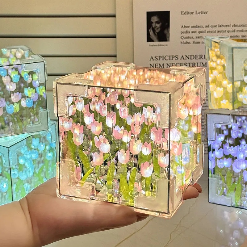 DIY Tulip Mirror Cube Lamp Sim - Light Art And Craft recension och pris