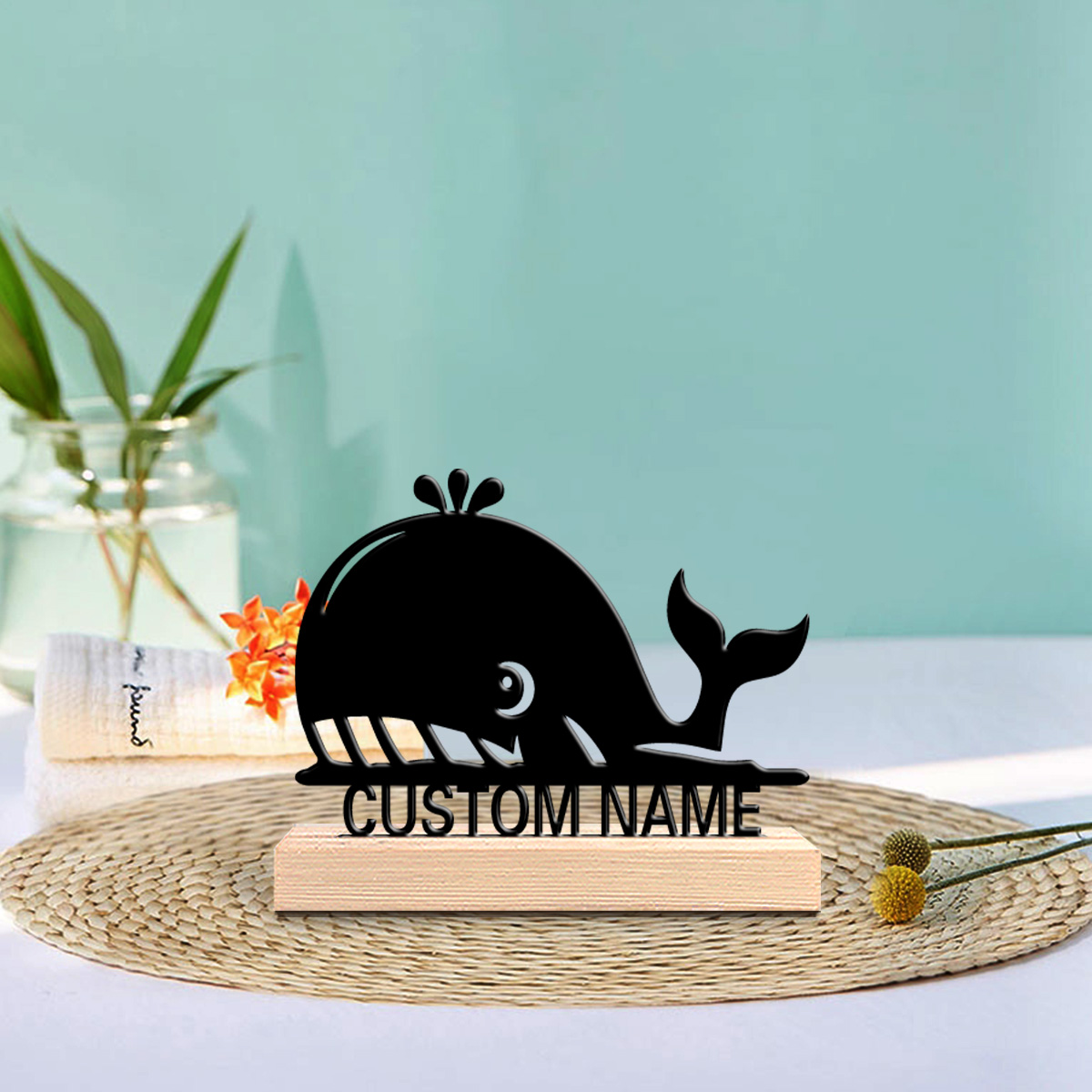 1pc Abstract whale Customized  - Art Craft Names recension och pris
