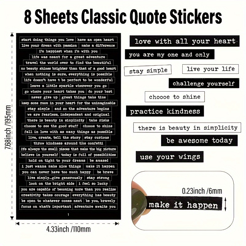 406pcs Inspirational Quote Sti - Art And Craft Photos recension och pris