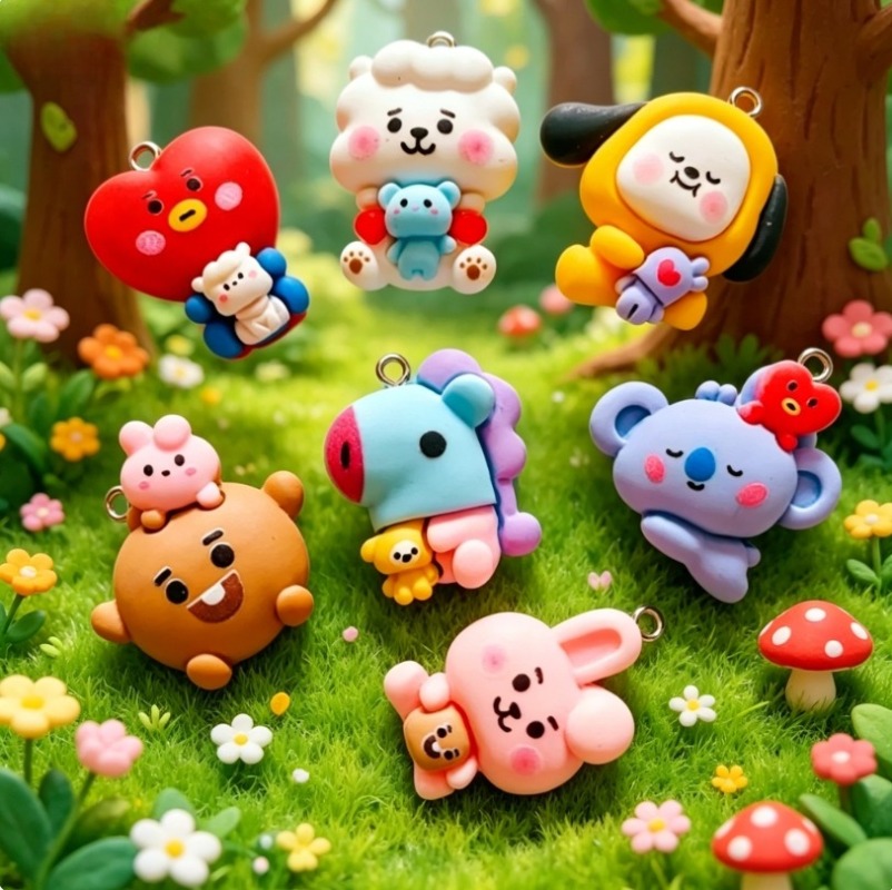7pcs BT21 Resin Cartoon Charm  - Art Craft Diy recension och pris