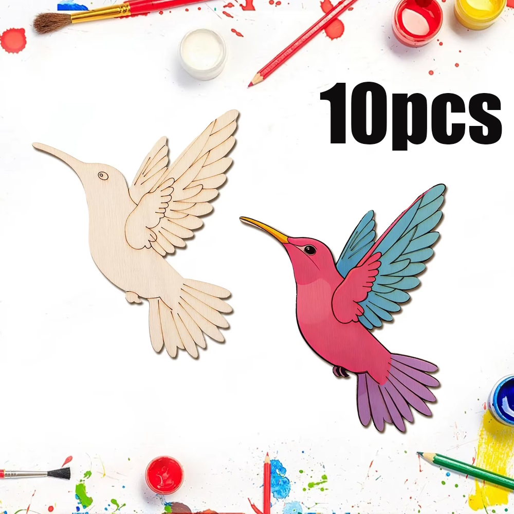 10pcs Unfinished Wood Animal B - Art Craft Diy recension och pris