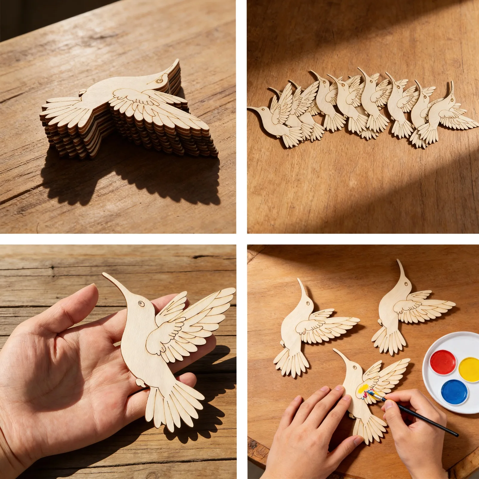 10pcs Unfinished Wood Animal B - Art Craft Diy recension och pris