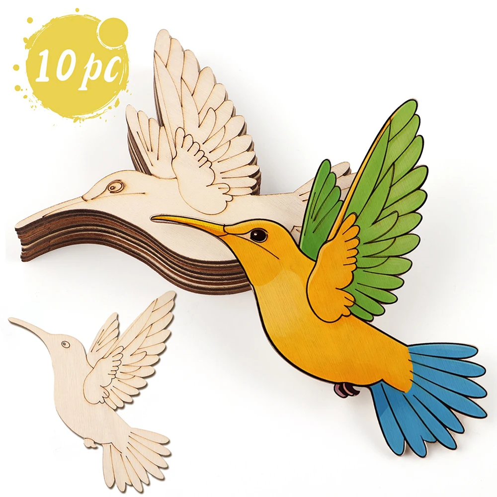 10pcs Unfinished Wood Animal B - Art Craft Diy recension och pris