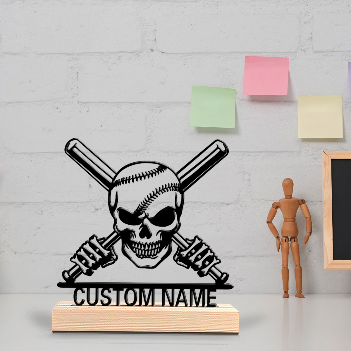 1pc Abstract Skeleton Baseball - Art Craft Names recension och pris