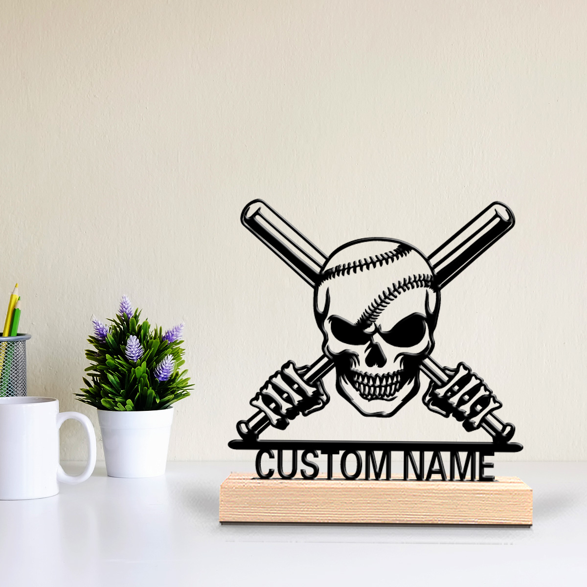 1pc Abstract Skeleton Baseball - Art Craft Names recension och pris