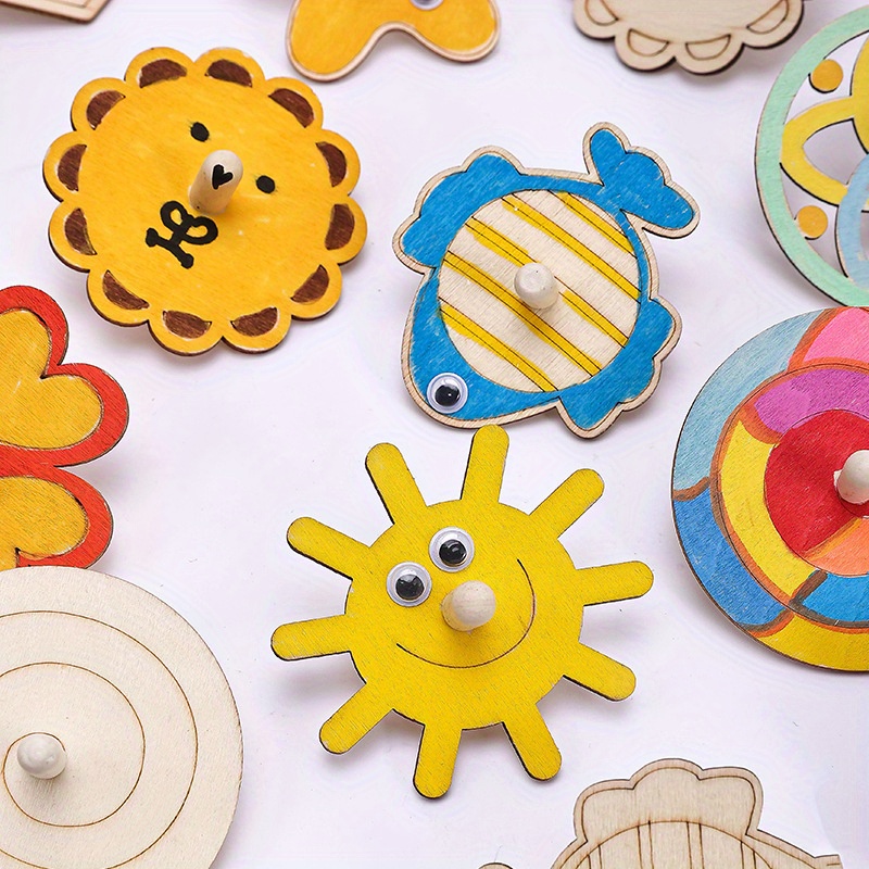 16pcs wooden spinning top craf - Art Craft Ideas For Kids recension och pris